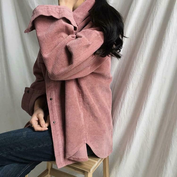 Vintage Pink Corduroy Jacket - Y2K Fashion Statement Piece for Coquette Aesthetic Women Vintage Pink Corduroy Jacket - Y2K Fashion Statement Piece for Coquette Aesthetic Women