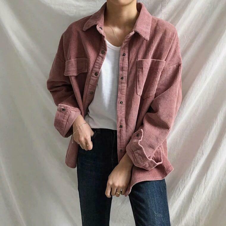 Vintage Pink Corduroy Jacket - Y2K Fashion Statement Piece for Coquette Aesthetic Women Vintage Pink Corduroy Jacket - Y2K Fashion Statement Piece for Coquette Aesthetic Women
