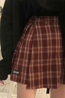 Vintage Plaid College Skirt - Y2K Fashion Aesthetic with Coquette and Grunge Style