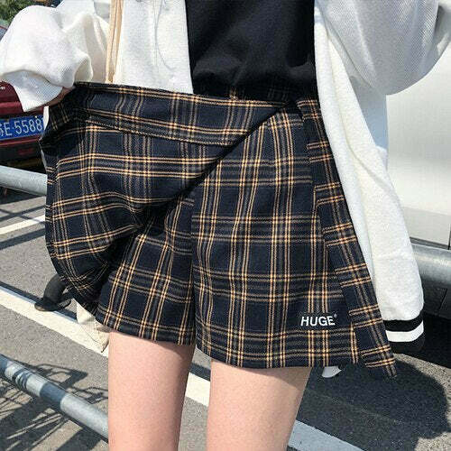 Vintage Plaid College Skirt - Y2K Fashion Aesthetic with Coquette and Grunge Style Vintage Plaid College Skirt - Y2K Fashion Aesthetic with Coquette and Grunge Style