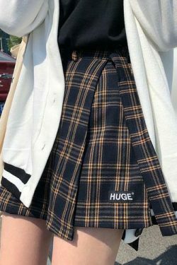 Vintage Plaid College Skirt - Y2K Fashion Aesthetic with Coquette and Grunge Style