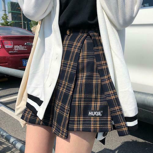 Vintage Plaid College Skirt - Y2K Fashion Aesthetic with Coquette and Grunge Style Vintage Plaid College Skirt - Y2K Fashion Aesthetic with Coquette and Grunge Style
