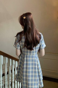 Vintage Plaid Dress - Y2K Fashion Statement with Coquette Aesthetic Flair