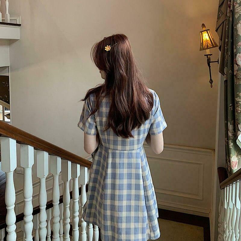 Vintage Plaid Dress - Y2K Fashion Statement with Coquette Aesthetic Flair