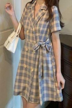 Vintage Plaid Dress - Y2K Fashion Statement with Coquette Aesthetic Flair