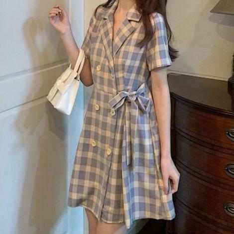 Vintage Plaid Dress - Y2K Fashion Statement with Coquette Aesthetic Flair