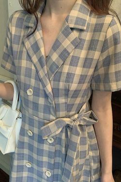 Vintage Plaid Dress - Y2K Fashion Statement with Coquette Aesthetic Flair