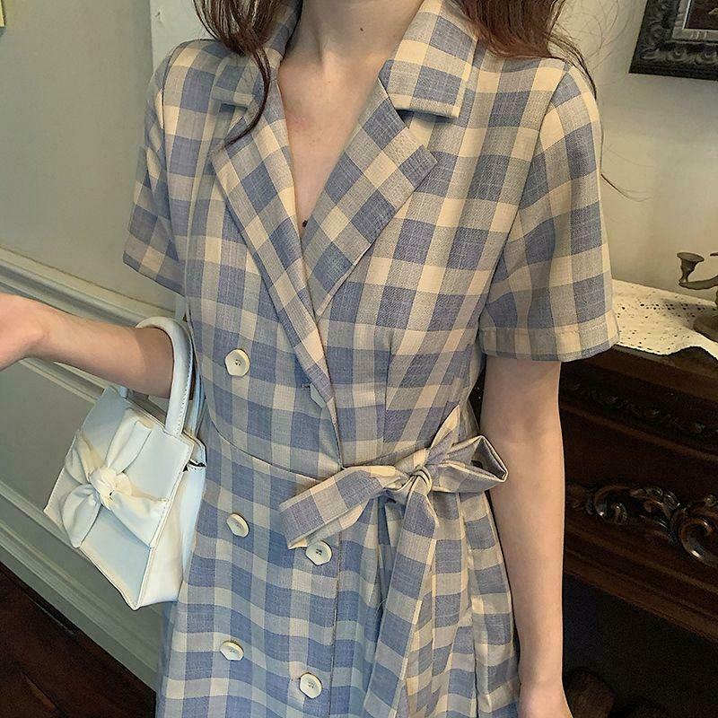 Vintage Plaid Dress - Y2K Fashion Statement with Coquette Aesthetic Flair