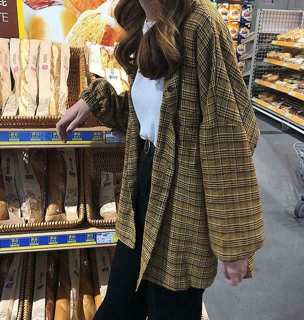 Vintage Plaid Shirt - Y2K Fashion Staple for Coquette and Grunge Aesthetics Vintage Plaid Shirt - Y2K Fashion Staple for Coquette and Grunge Aesthetics