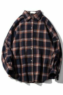 Vintage Plaid Shirt - Y2K Fashion Staple for Coquette and Grunge Aesthetics