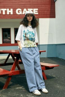 Vintage Pleat Front Wide Leg Jeans - Y2K Fashion Aesthetic for Women - Coquette Style Grunge Outfits