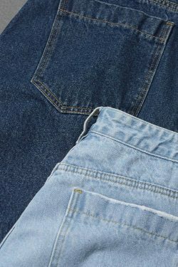 Vintage Pleat Front Wide Leg Jeans - Y2K Fashion Aesthetic for Women - Coquette Style Grunge Outfits