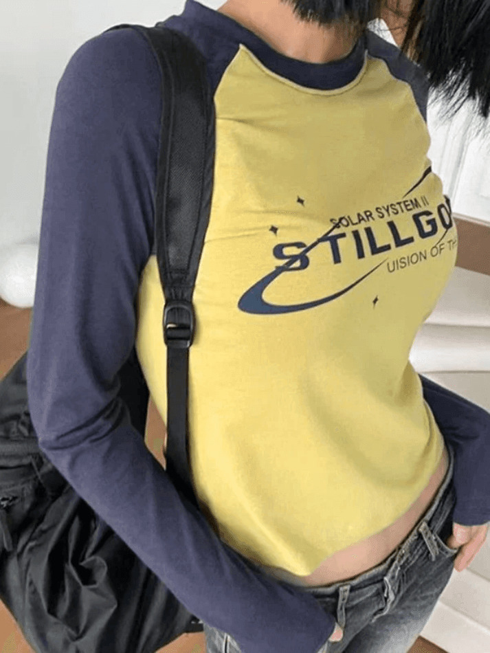 Vintage Raglan Long Sleeve Tee - Y2K Aesthetic Grunge Coquette Style, Cute Tops & Cargo Skirt Vintage Raglan Long Sleeve Tee - Y2K Aesthetic Grunge Coquette Style, Cute Tops & Cargo Skirt