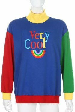 Vintage Rainbow Sweater - Y2K Aesthetic Coquette Style with Grunge Vibes and Pastel Goth Influence