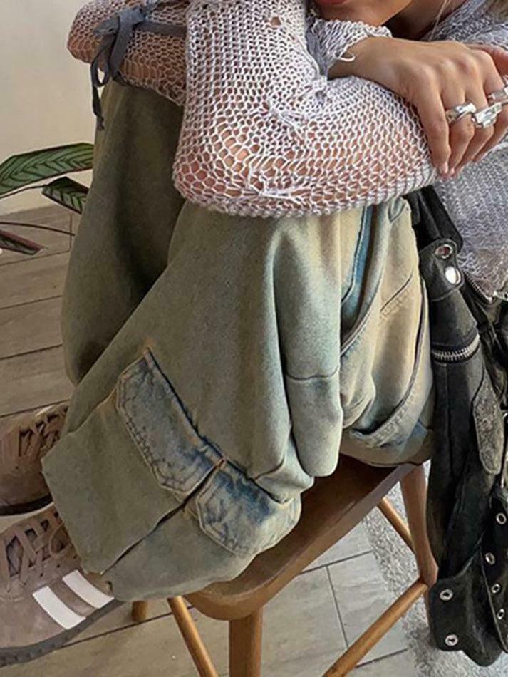 Vintage Raw-Trim Wide-Leg Jeans: Y2K Fashion with Coquette Aesthetic Vintage Raw-Trim Wide-Leg Jeans: Y2K Fashion with Coquette Aesthetic