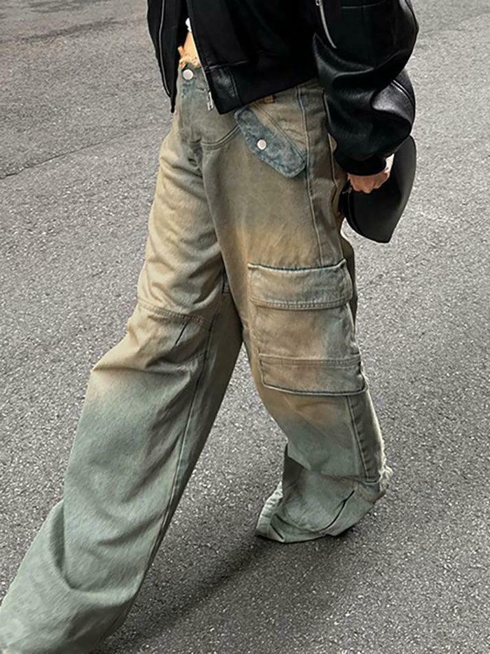 Vintage Raw-Trim Wide-Leg Jeans: Y2K Fashion with Coquette Aesthetic Vintage Raw-Trim Wide-Leg Jeans: Y2K Fashion with Coquette Aesthetic