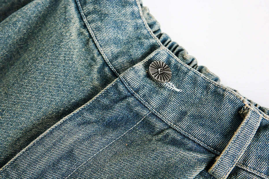 Vintage Religious Print Denim Shorts - Y2K Fashion with Coquette & Grunge Aesthetics Vintage Religious Print Denim Shorts - Y2K Fashion with Coquette & Grunge Aesthetics