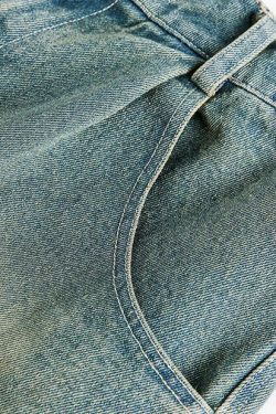 Vintage Religious Print Denim Shorts - Y2K Fashion with Coquette & Grunge Aesthetics