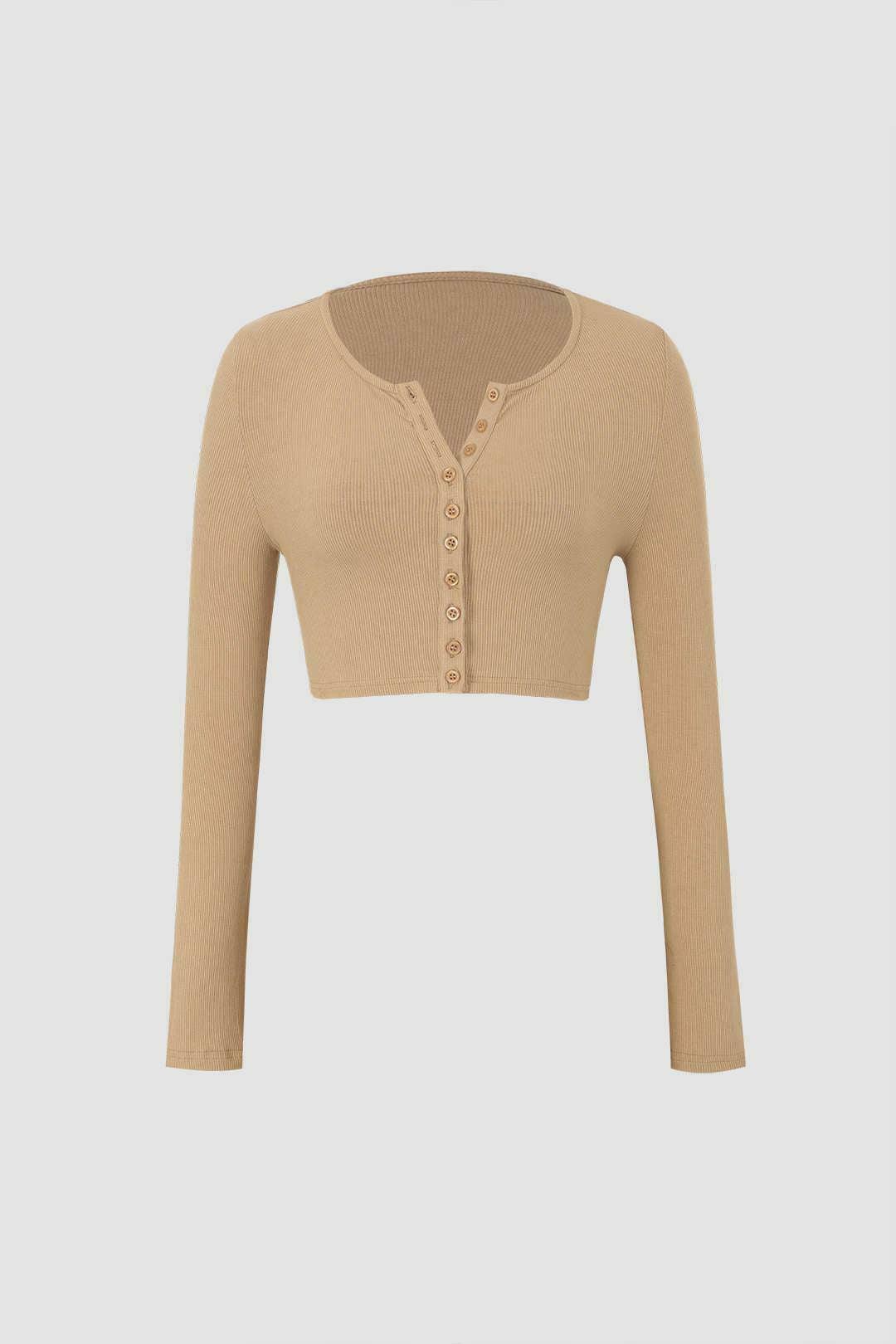 Vintage Ribbed Button Down Top - Y2K Fashion with Coquette & Grunge Aesthetics