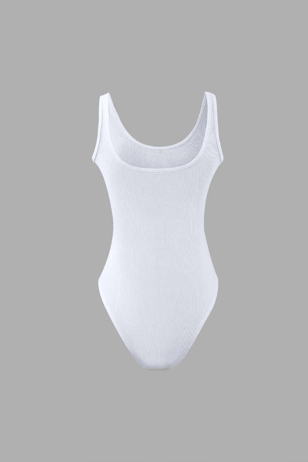 Vintage Ribbed Square Neck Bodysuit - Y2K Fashion Staple for Women's Coquette Aesthetic