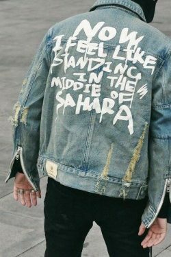 Vintage Sahara Denim Jacket - Y2K Aesthetic Grunge Style - Coquette Fashion Staple