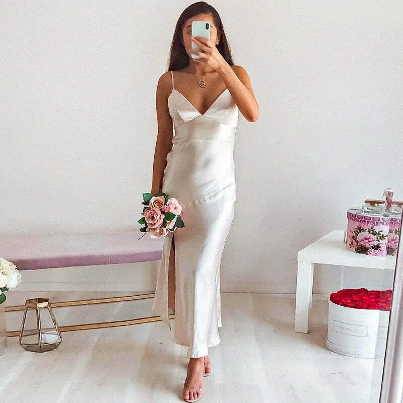 Vintage Satin Dress - Y2K Aesthetic, Coquette & Grunge Fashion - Elegant & Timeless