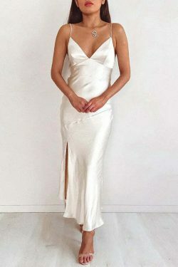 Vintage Satin Dress - Y2K Aesthetic, Coquette & Grunge Fashion - Elegant & Timeless