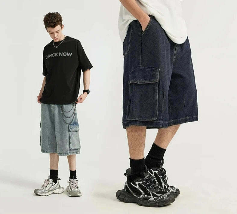 Vintage Skater Fit Cargo Jorts for Women - Y2K Aesthetic with Grunge Style, Coquette Fashion