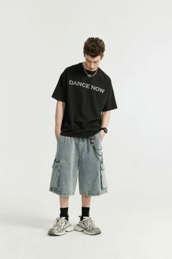 Vintage Skater Fit Cargo Jorts for Women - Y2K Aesthetic with Grunge Style, Coquette Fashion