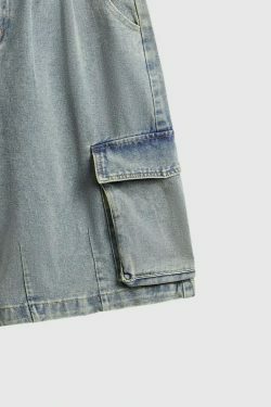 Vintage Skater Fit Cargo Jorts for Women - Y2K Aesthetic with Grunge Style, Coquette Fashion