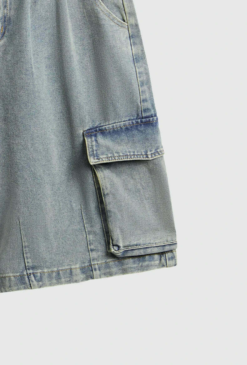 Vintage Skater Fit Cargo Jorts for Women - Y2K Aesthetic with Grunge Style, Coquette Fashion