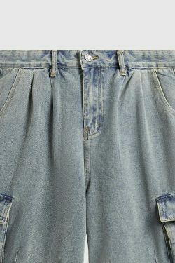 Vintage Skater Fit Cargo Jorts for Women - Y2K Aesthetic with Grunge Style, Coquette Fashion