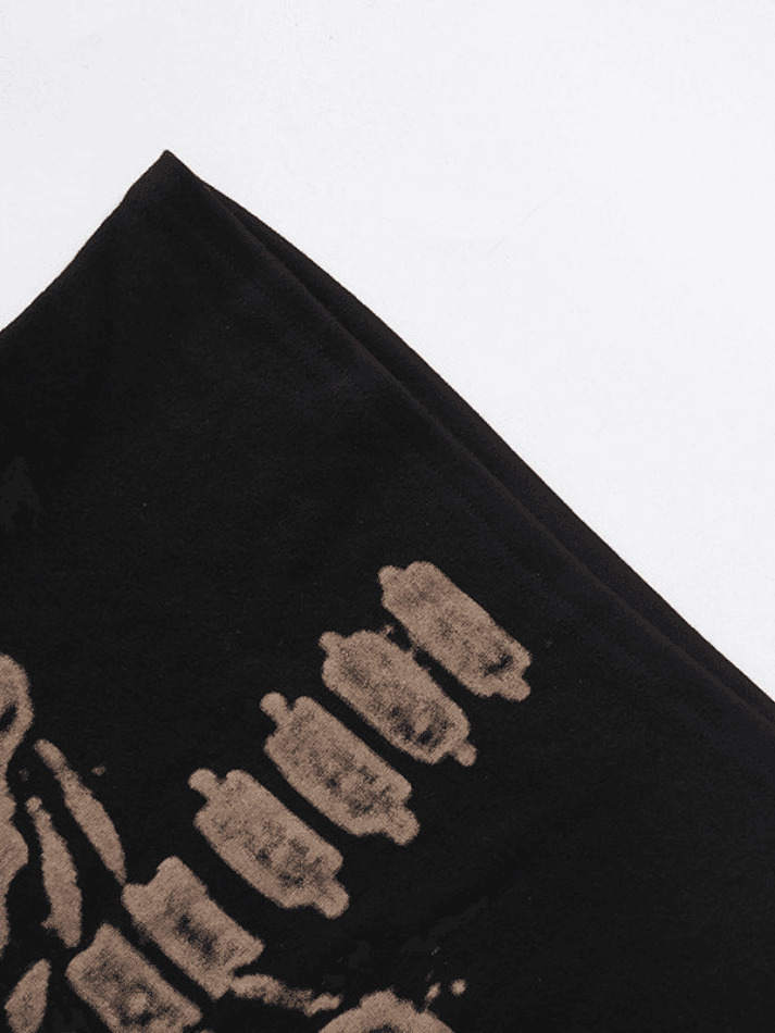 Vintage Skeleton Printed Crop Top - Y2K Fashion Aesthetic for Women - Coquette Style Grunge Outfit