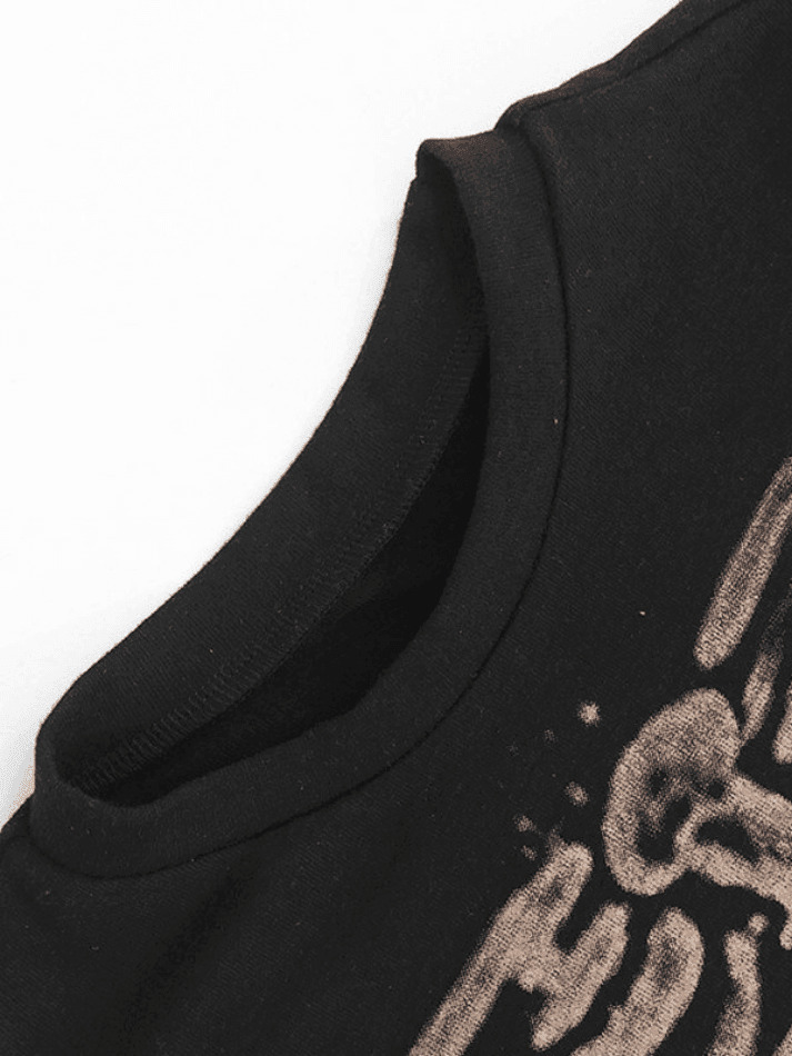 Vintage Skeleton Printed Crop Top - Y2K Fashion Aesthetic for Women - Coquette Style Grunge Outfit