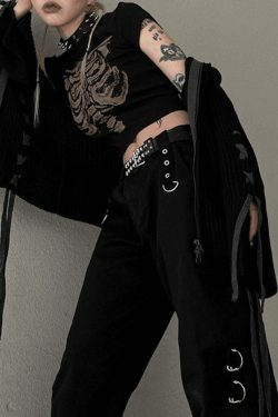 Vintage Skeleton Printed Crop Top - Y2K Fashion Aesthetic for Women - Coquette Style Grunge Outfit