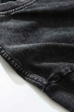 Vintage Skeleton Target Acid Washed Long Sleeve Tee - Y2K Grunge Aesthetic Fashion