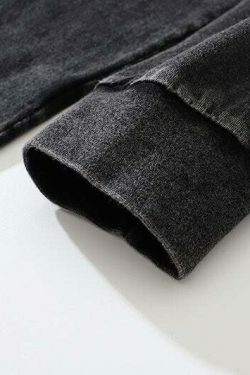 Vintage Skeleton Target Acid Washed Long Sleeve Tee - Y2K Grunge Aesthetic Fashion