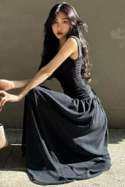 Vintage Square Neck Maxi Dress - Y2K Fashion Aesthetic with Coquette & Grunge Vibes