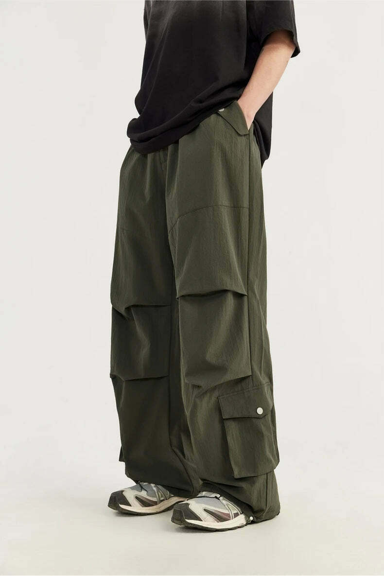 Vintage Stacked Parachute Pants - Y2K Fashion Grunge Aesthetic Coquette Style Cargo Skirt Vintage Stacked Parachute Pants - Y2K Fashion Grunge Aesthetic Coquette Style Cargo Skirt