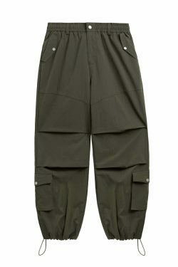 Vintage Stacked Parachute Pants - Y2K Fashion Grunge Aesthetic Coquette Style Cargo Skirt