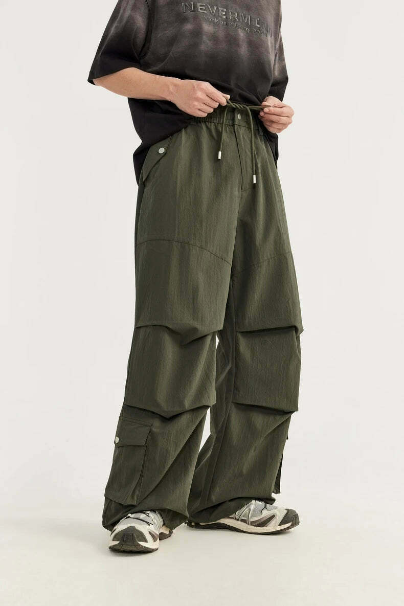 Vintage Stacked Parachute Pants - Y2K Fashion Grunge Aesthetic Coquette Style Cargo Skirt Vintage Stacked Parachute Pants - Y2K Fashion Grunge Aesthetic Coquette Style Cargo Skirt