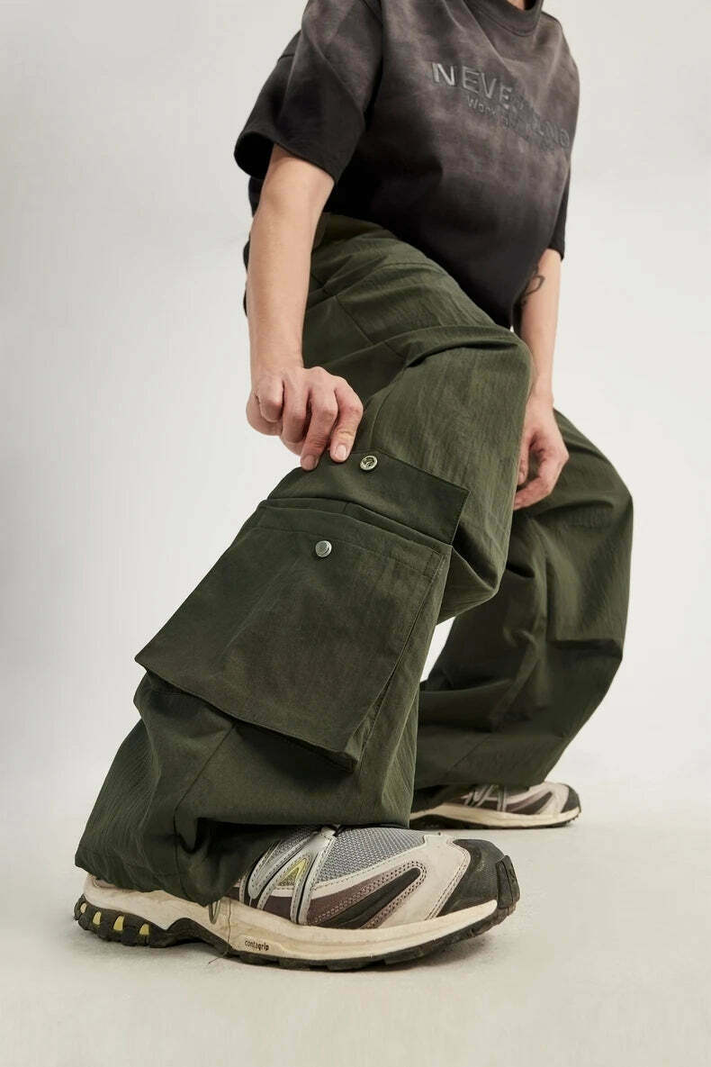 Vintage Stacked Parachute Pants - Y2K Fashion Grunge Aesthetic Coquette Style Cargo Skirt Vintage Stacked Parachute Pants - Y2K Fashion Grunge Aesthetic Coquette Style Cargo Skirt