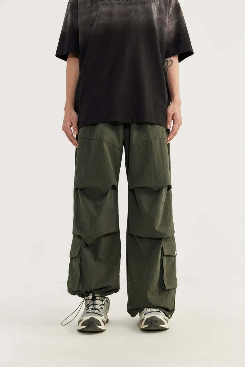 Vintage Stacked Parachute Pants - Y2K Fashion Grunge Aesthetic Coquette Style Cargo Skirt Vintage Stacked Parachute Pants - Y2K Fashion Grunge Aesthetic Coquette Style Cargo Skirt