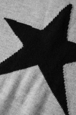 Vintage Star Jacquard Crew Neck Sweater - Y2K Aesthetic - Coquette Style - Gr