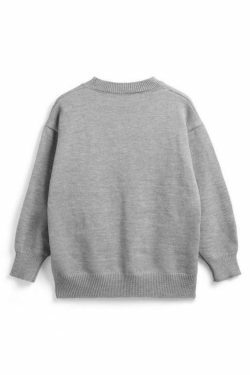 Vintage Star Jacquard Crew Neck Sweater - Y2K Aesthetic - Coquette Style - Gr