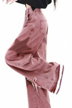 Vintage Star Print Embroidery Boyfriend Jeans - Y2K Aesthetic Denim with Unique Coquette Style