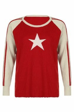 Vintage Star Raglan Sweater in Contrast Colors