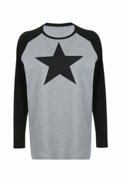 Vintage Star Y2K Long Sleeve Tee - Nostalgic Aesthetic Top for Women with a Retro Vibe