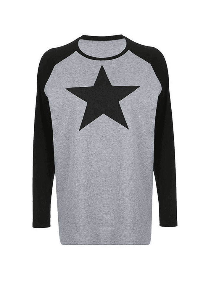 Vintage Star Y2K Long Sleeve Tee - Nostalgic Aesthetic Top for Women with a Retro Vibe