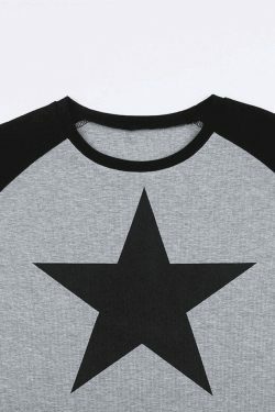 Vintage Star Y2K Long Sleeve Tee - Nostalgic Aesthetic Top for Women with a Retro Vibe